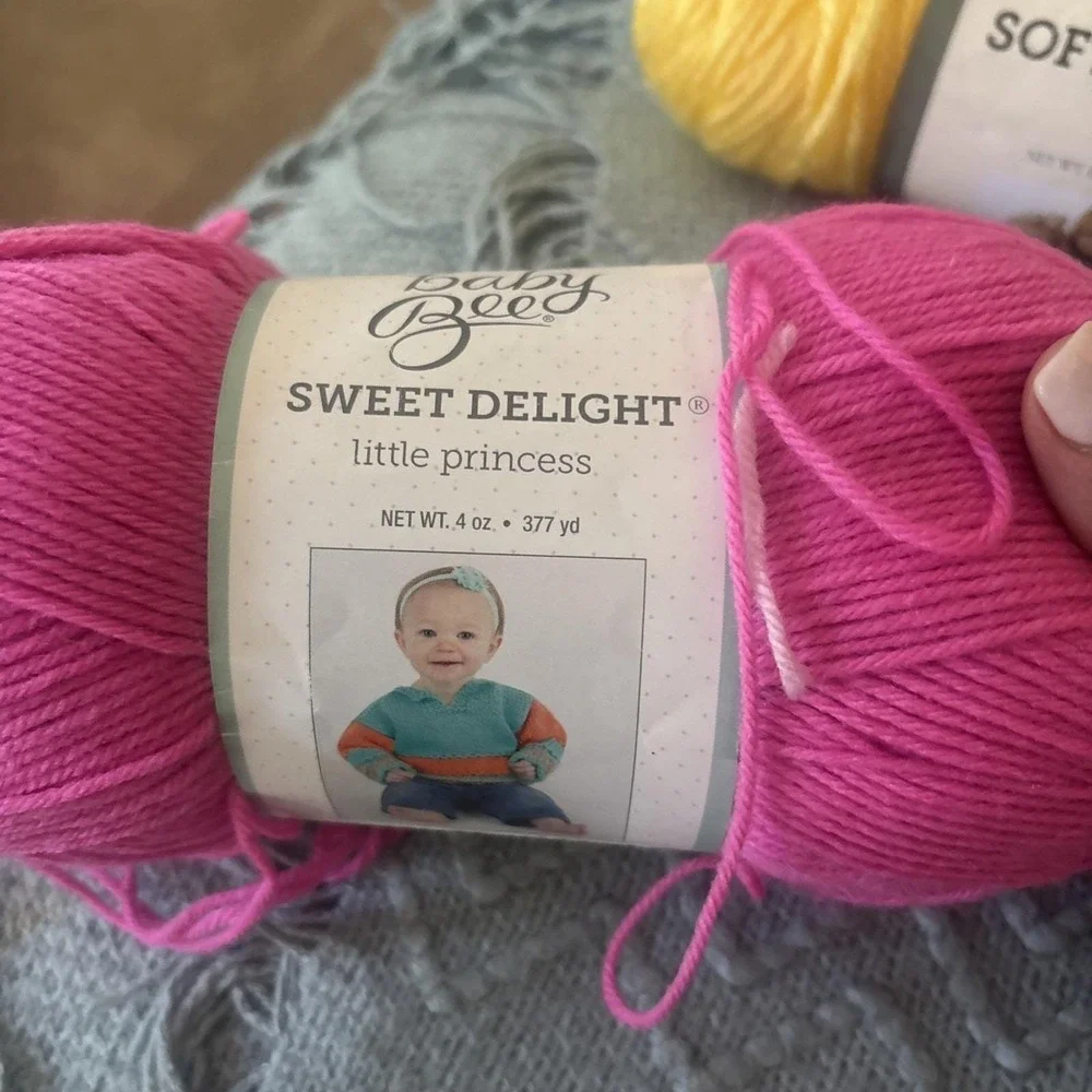 Baby Bee Sweet Delight Pink Yarn Skein And Yarn Bee Soft Secret Butter New (2)